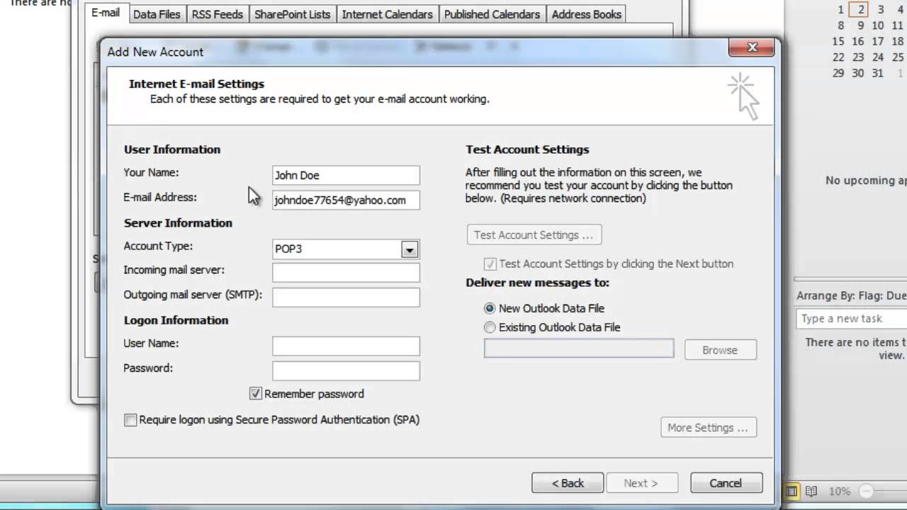 Repairing Imap Error 0x800cccd2 - Microsoft Watch