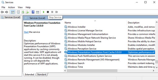 presentationfontcache.exe high cpu usage